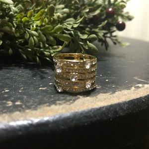 18k Gold Ring w/ Swarovski crystals